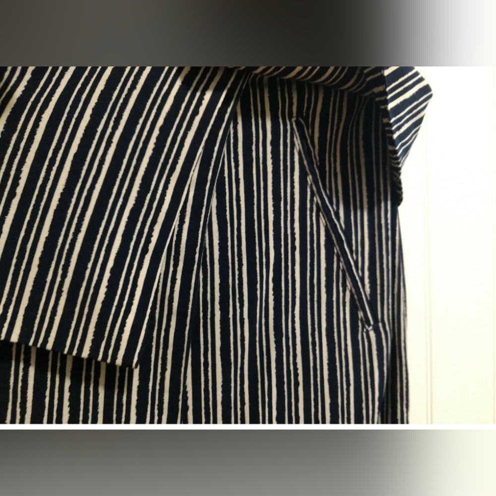 NWT MM.LaFleur The Montgomery Skirt in Thick Stripe (Navy/Ivory), Sz 8 - Picture 10 of 12